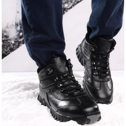 Brand High Quality Winter warm leather Shoes Outdoor snow skid shoes Comfortable Sneakers Men zapatillas hombre Mens Shoes