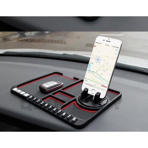 QSUPOKEY Car Anti-slip mat car multi-function phone holder PVC washable non slip sticky gel pad interior accessories 25.6x18CM