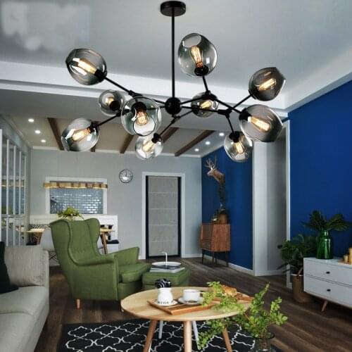 Nordic Glass LED Chandelier Lighting Home Decor Light,Living Room Chandelier Hanging Lamp Bedroom Home Indoor Lights