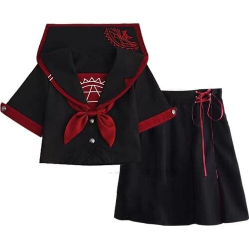 New School Uniforms For Girls Magic Array Embroidery Student Suit Long Sleeved Japanese Cosplay Jk College Sailor Uniform Girl