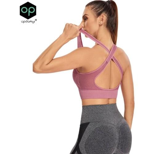 New Product Beautiful Back Mesh Bra Seamless Breathable Sports Underwear Ladies Shockproof Yoga Running Fitness Sports Bra