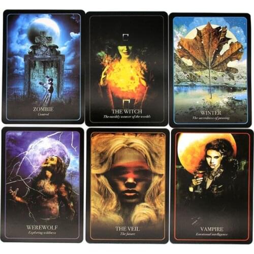 OOTDTY The Halloween Oracle Lifting the Veil between the Worlds Every Night 36 Tarot Cards Deck Family Party Board Game