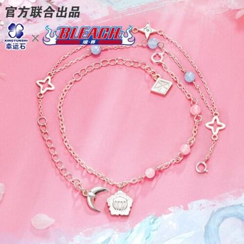 Bleach Anime Bracelet Sterling Silver 925 Manga Role Kuchiki Byakuya Senbonzakura Sword Action Figure Cospaly Birthday Gift