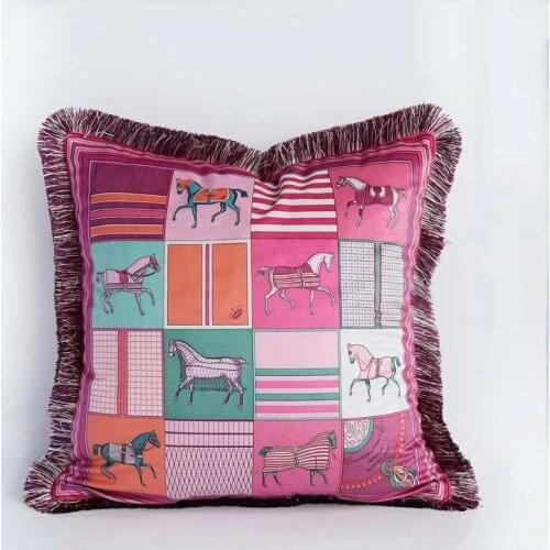 Horse Pillow Cover Luxury Velvet Cushion Cover Home Decorative Sofa Throw Cojines