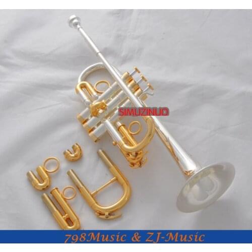 Professional Silver Gold Plated Trumpet Eb/D Trumpet Model Valve With Case