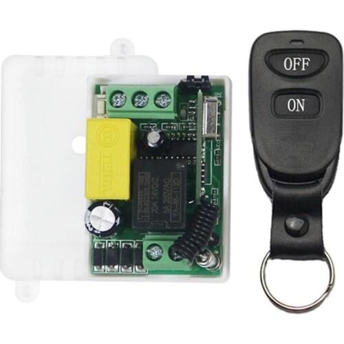 220V Mini Wireless Remote Control Relay Learn Code Switch Receiver Set Black