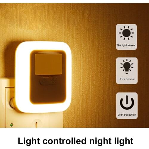 Plug-in LED Motion Sensor Light Wall Night Lamp with Brightness Lighting Time Adjustable for Living Room Bedroom Stairs 110-220V