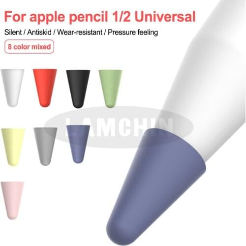 8pcs Silicone Pencil Tip Cover Replacement Tip Case Nib Protective Cover Skin for Apple Pencil 1 2 Touchscreen Stylus Pen Case
