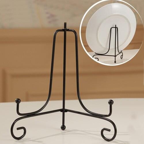 Storage Rack Plate Stands Art Iron Display Stand Bracket Support Holder for Bowl Plate Art Photo Picture Frame Home Decor Tools