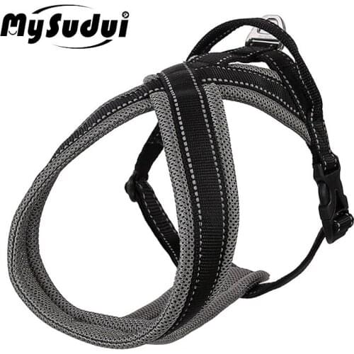 Soft Mesh Dog Harness Vest Reflective No Pull Pulling Walking Pet Control Harness For Dog For Jogging Running Szelki Dla Psa