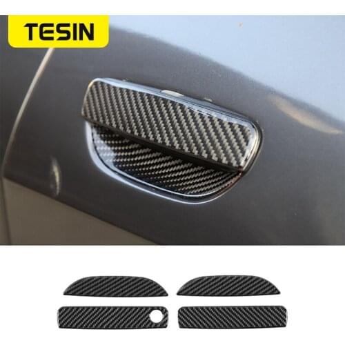 TESIN Car Stickers For Dodge Challenger 2011+Car Outside Door Handle Door Bowl Decoration Cover Stickers For Dodge Challenger