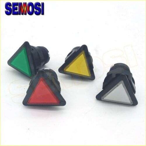 Triangle Arcade Button Black Circle 12V LED Illuminated Push Button with Microswitch for Arcade Game Console Machine