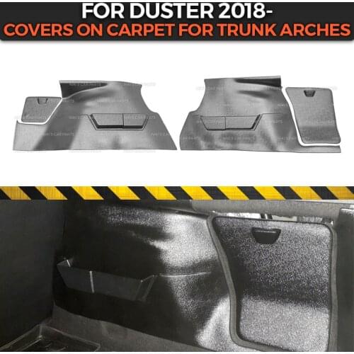 Protective covers on carpet for trunk arches for Dacia Duster 2018- / Renault Duster 2021- 4WD plastic ABS sill molding styling