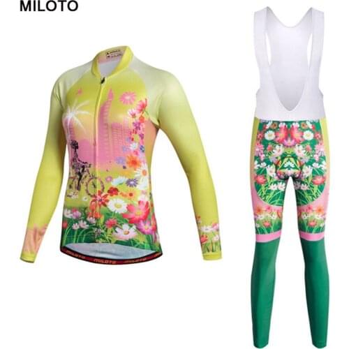 Miloto Long Sleeve Cycling Jersey Women Racing mtb Bike Jersey cycling clothing maillot ciclismo roupa ciclismo Cycling set