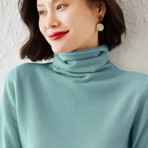 DY Leisure high collar basic sweater Slim cosy long sleeve pullover Home style fashion womens sweater Autumn winter 2021