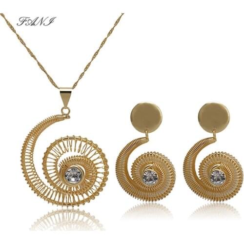 Fani Luxury Dubai Gold Color Ball Jewelry Set Pendant Necklace Cuff Earrings African Beads Jewelry Sets Women customer design