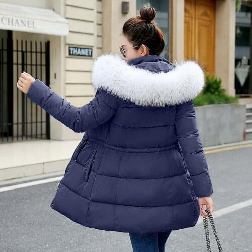 Winter Jacket Women Parkas for Coat Female 2019 Faux raccoon fur plus size 3XL outerwear long jacket slim jaqueta feminina