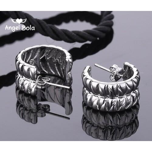 10Pairs/Lot Wholesale Round Silver Color Buddha Earrings Cool Ear Stud Earrings Designed Jewelry for Men Women Brinco