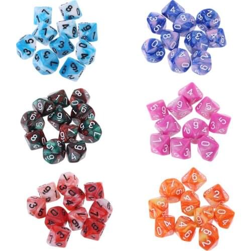 87HF 10pcs/set 10 Sided D10 Polyhedral Dices Numbers Dials Desktop Table Board Game Accessories Educational Toys