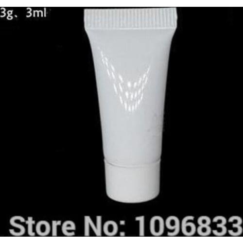 3G White Hose Screw Cap, Cream Packing Tube, Plastic Soft Tube, Soft Bottle, Cosmetic Gel Tube, Sample Packing Tube,100pc/Lot