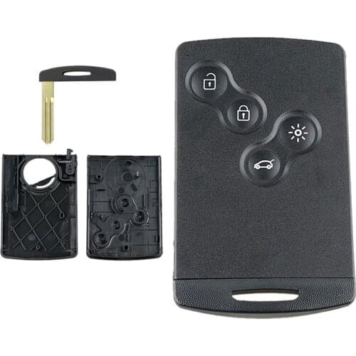 4 Buttons Remote Car Key Card Smart Shell Case Replacement with NSN14 Car Key Accessories for Renault Laguna Koleos
