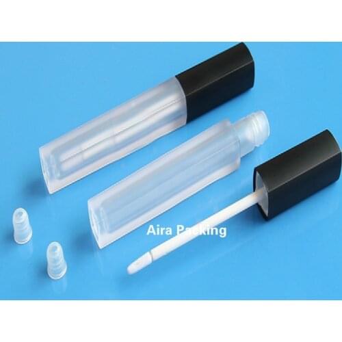 50pcs/lot 4.5ML Square Empty Frosted Lipstick Refillable Bottle DIY Plastic Lip Gloss Tube Elegant Lip Beauty Tool