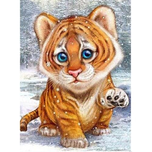 Diamond Mosaic Tiger DIY Diamond Embroidery Animal Cross Stitch Diamond Painting Full Square For Children Hobby Gift