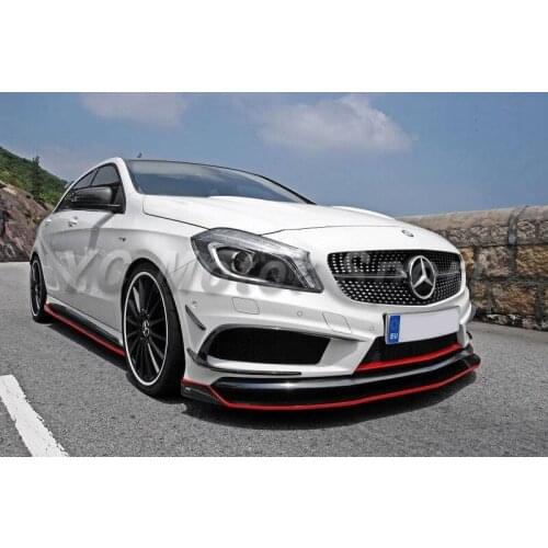 Car Accessories Carbon Fiber RZ RZA 290 Style Front Lip Fit For 2012-2014 MB A Class W176 A250 A45 Front Lip Splitter