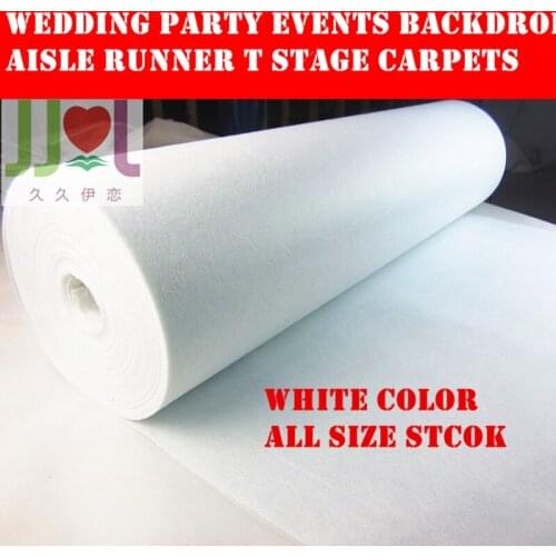 Free Shipping Popular Pure White -Cheap Wedding Aisle VIP Carpet Runner For Church Stage Hall Wedding Carpet Aisle Runner Mats