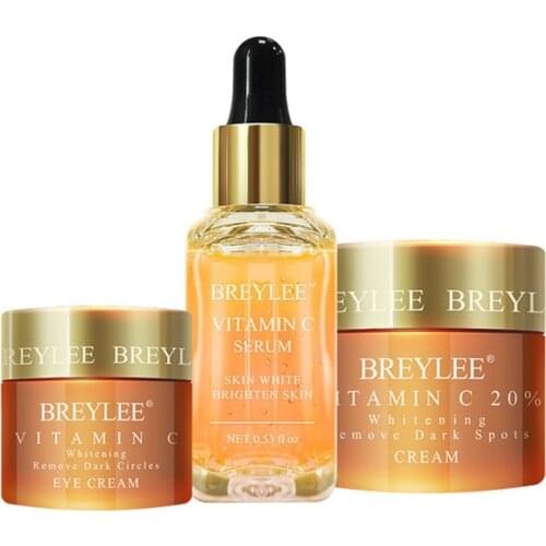 Breylee Vitamin C Sets Eyes Cream Face Serum Face Cream Whitening Remove Dark Circles Fade Freckles Spots Eys Face Skin Care