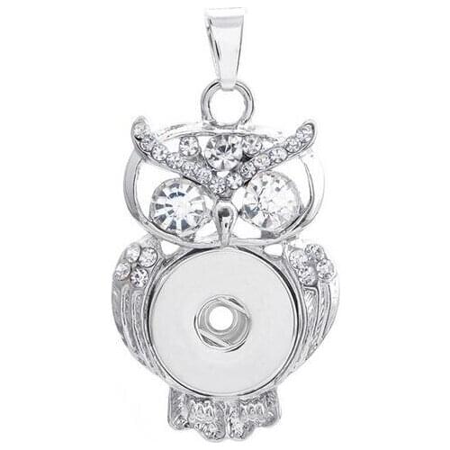 Hot seal Owl metal Pendant & necklaces charm fit chain necklace 18/20mm ginger snaps buttons charm
