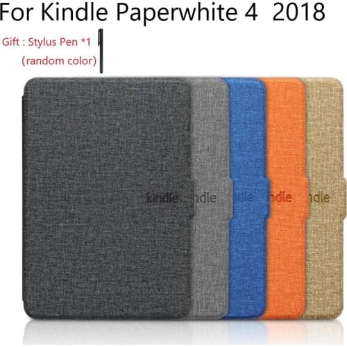 For Kindle Paperwhite 4 Case Cloth Waterproof Leather Smart Cover e-book Back Shell For New Kindle Paperwhite 10th PQ94WIF 2018