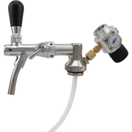 Stainless Steel Beer Growler Dispenser Tap Spear and Co2 Gas Regulator 0-30 PSI for Home brew bar Set