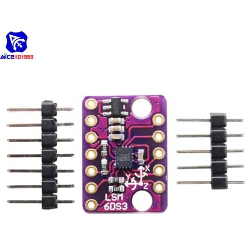 Diymore GY-LSM6DS3 3 Axis Accelerometer Gyroscope Embedded Temperature Sensor Board SPI IIC I2C Interface Breakout Module