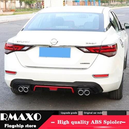 For Sentra SYLPHY Body kit spoiler 2020-2021 For Nissan Sentra ABS Rear lip rear spoiler front Bumper Diffuser Bumpers Protector