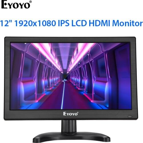 Eyoyo 12" 1920x1080 IPS Monitor VGA BNC AV USB For Laptop CCTV w/ Speaker HDMI-compatible display office screen