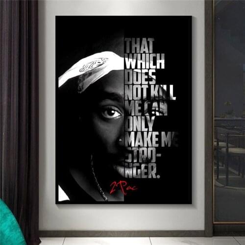 Tupac Shakur Figure Portrait Motivational Posters and Prints Modern Canvas Painting Wall Art Picture For Home Decoration Cuadros