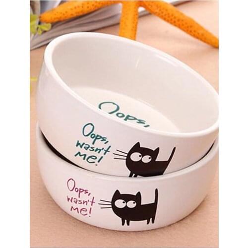 Pet ceramic bowl cartoon cat bowl food bowl pet utensils pet bowl