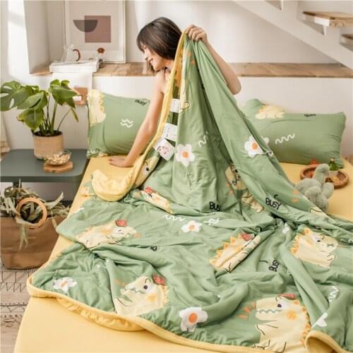 4pcs Set Sofa Bed Cover Children Bedspread Sheet Soft Cotton Towel Blankets For Beds Cartoon Style Summer Quilt Full Queen Quilt