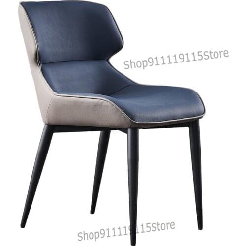 Italian Net Red Dining Chair Household Modern Simple Chair Nordic Light Luxury Dining Table Chair Leather Art Back Stool Dressin