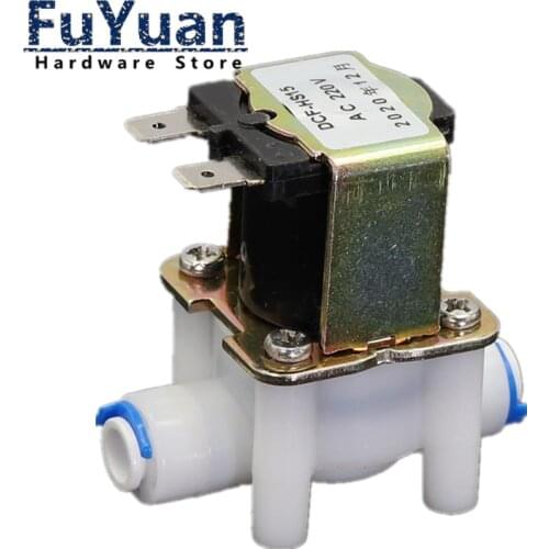 Magnetic valve solenoid valve water purifier valve DC 12V 24V AC 220V N/C N/O quick push in connect 1/4"(6.5mm) RO machine