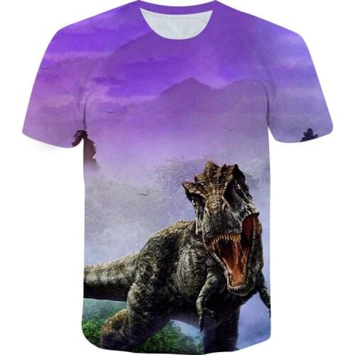 New Arrivals Men’s T-shirt Jurassic Dinosaur 3D Printing Men’s O-Neck Top Street Fashion Harajuku Clothes