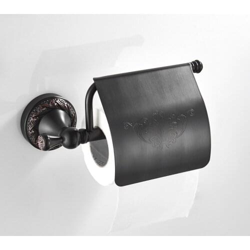 Wall Mounted Single Toilet Paper Roll Holder Bathroom Organizer with Cover