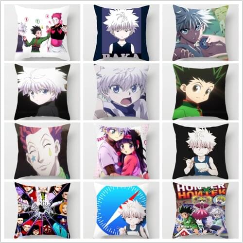 ZENGA Hunter X Hunter Cushion Cover Hxh Killua Zoldyck Hisoka Velvet Pillow Cover Hisoka Morow Decorative Pillows For Home Decor