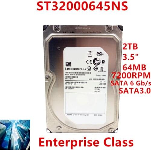 New HDD For Seagate Brand 2TB 3.5" SATA 6 Gb/s 64MB 7200RPM For Internal Hard Disk For Enterprise Class HDD For ST32000645NS