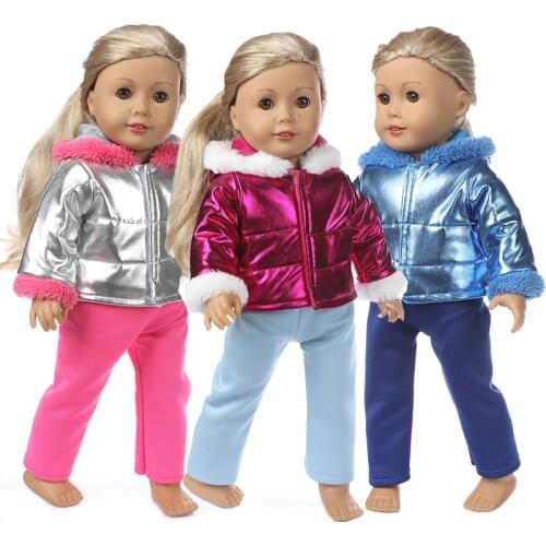 Baby Doll Clothes Winter Jacket Pants Set for 18 Inch American og girl Doll clothes Down Coat Children New Year Gift