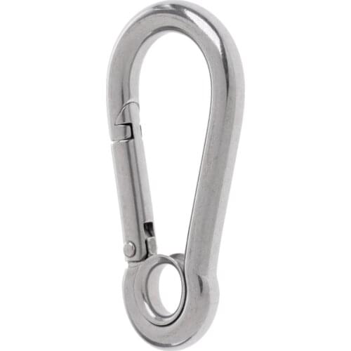 Lovoski 5/7/8cm 304 Stainless Steel Hiking Climbing Carabiner with Eye