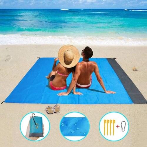 Portable Picnic Beach Mat Pocket Blanket Waterproof Beach Mat Blanket Ground Mat Mattress Outdoor Picnic Camping Tent Mat XA174A