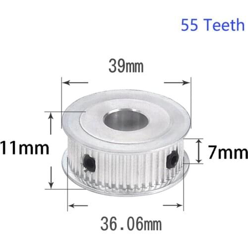 1Pcs AF Type 55-60 Teeth MXL Timing Belt Pulley Slot Width 7mm/11mm Bore 5-20mm For 6mm/10mm Belt CNC/Step Motor