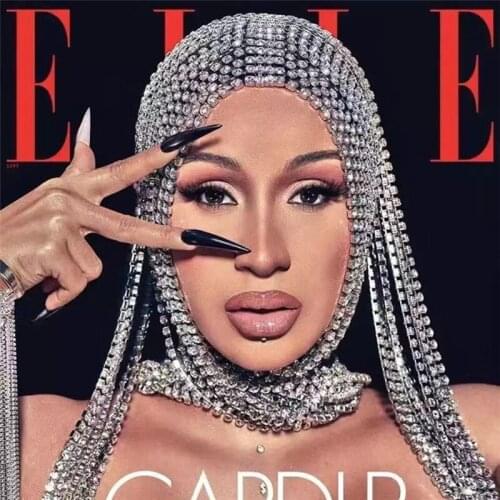 Luxury super long tassel all Rhinestone hairdressing backstage headdress womens headdress mask headband accessories